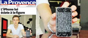 Ecco l'iPhone esploso tra le mani dei due ragazzi di Aix-en-Provence (foto di Serge Mercier per La Provence)