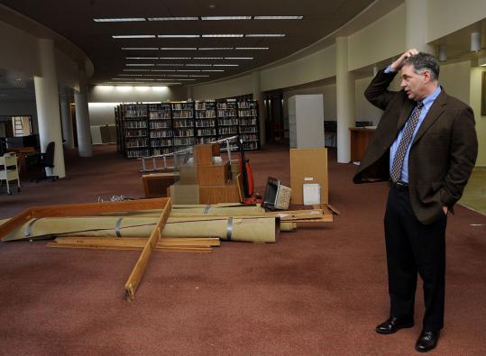 La sala della biblioteca della Cushing Academy, senza libri (foto di Mark Wilson per il Boston Globe