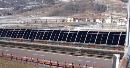 Pannelli antirumore fotovoltaici sull'Autostrada del Brennero