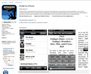 Kindle per iPhone si può scaricare gratuitamente nell'Apple Store
