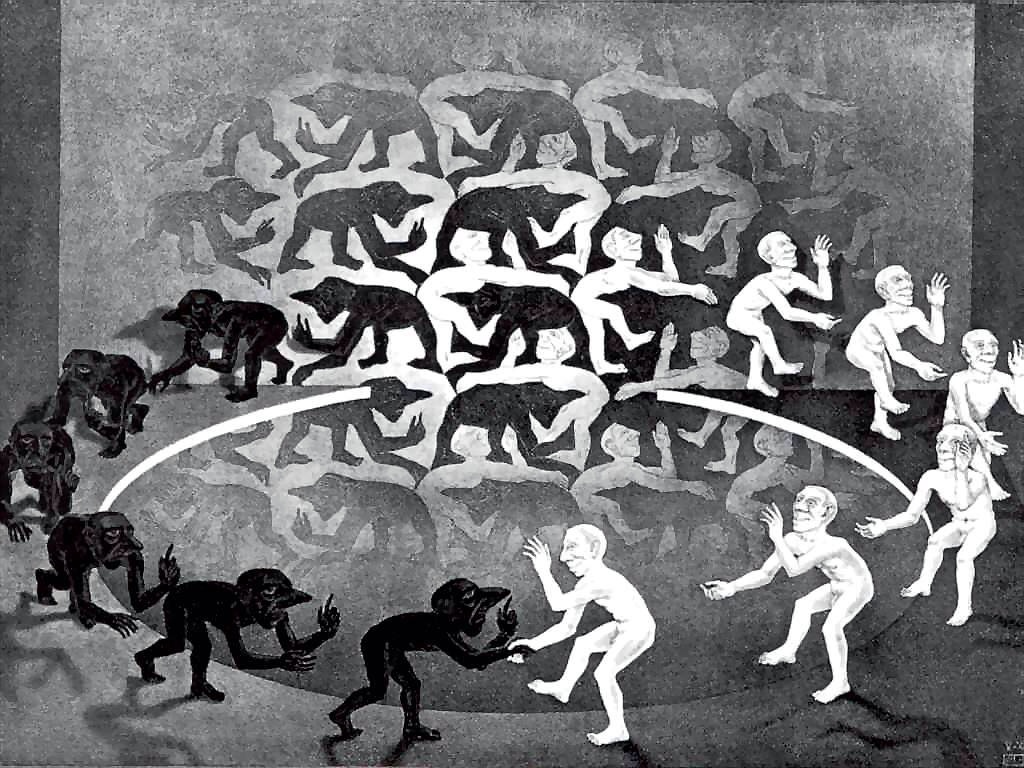 The Encounter (M.C. Escher, 1944)